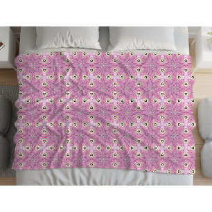 Decorative purple patterned fleece blanket