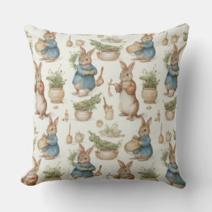 Decorative Rabbit Pattern Throw Pillow