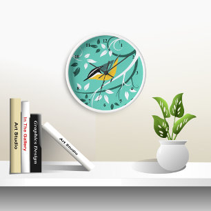 Decorative Red Breasted Nuthatch Wall Clock