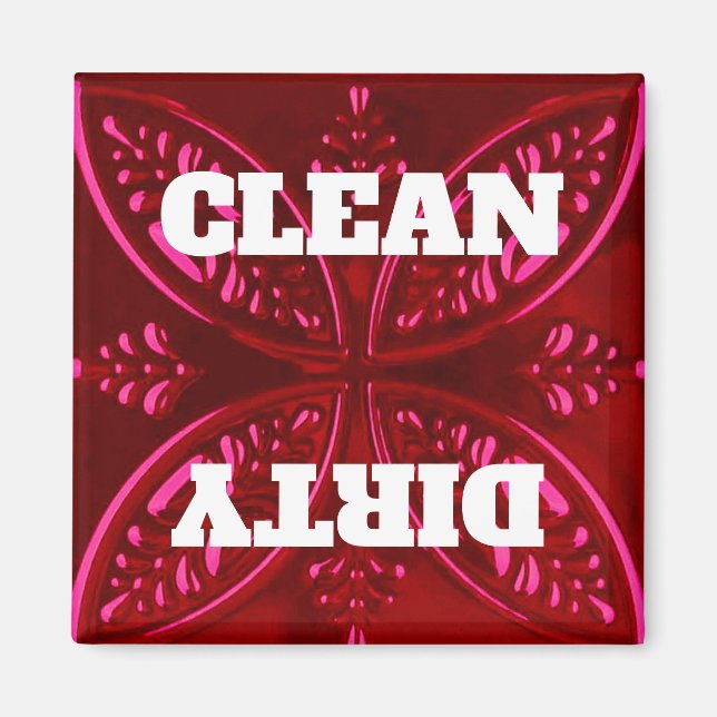 Decorative Red Dishwasher Magnet (Front)