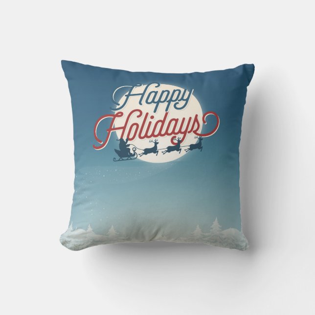 Decorative Red Glitter Snowflakes Merry Christmas Cushion (Front)