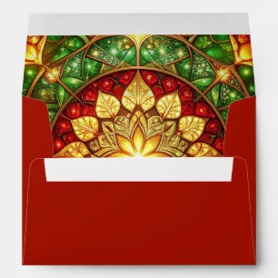 Decorative Red Green Holiday Envelope