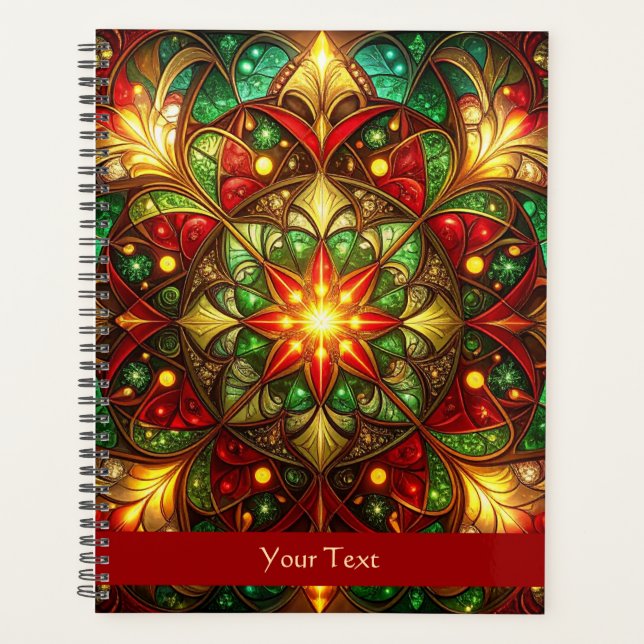 Decorative Red Green Holiday Planner (Front)