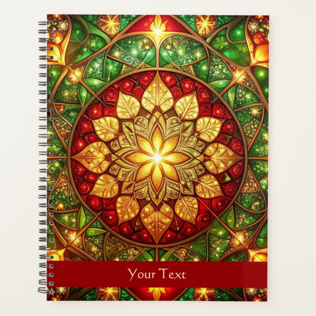 Decorative Red Green Holiday Planner (Front)