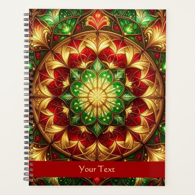 Decorative Red Green Holiday Planner (Front)