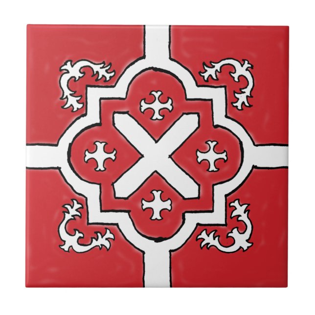 Decorative Red Spanish Style tile (Front)