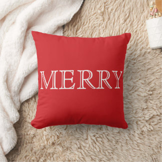 Decorative Red & White Merry Christmas Cushion