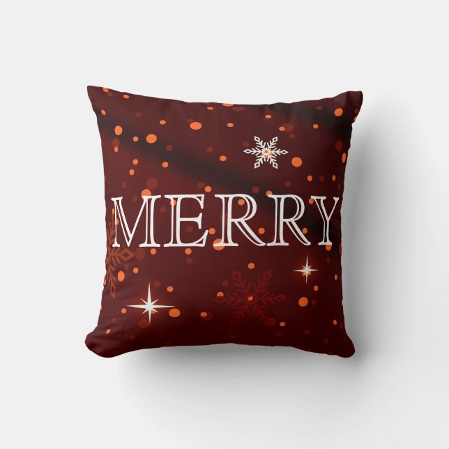 Decorative Red & White Merry Christmas Cushion (Front)