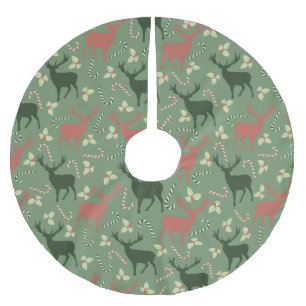 Decorative Reindeer Brushed Polyester Tree Skirt