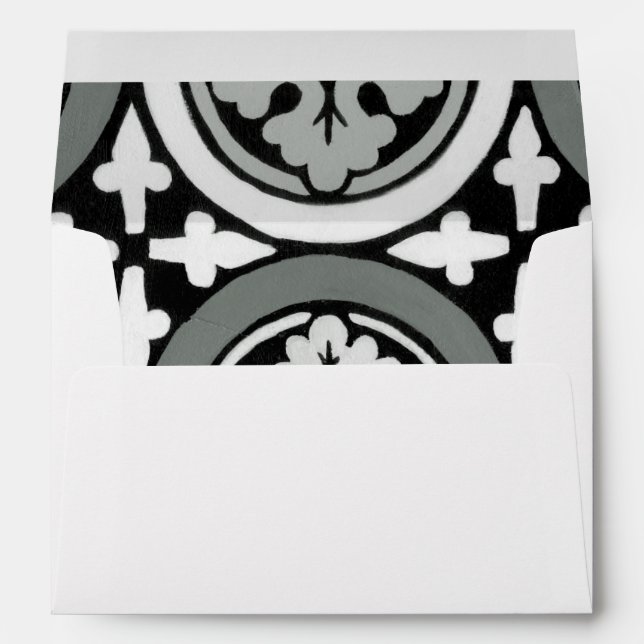 Decorative Renaissance Rosette Tile Design Envelope (Back (Bottom))