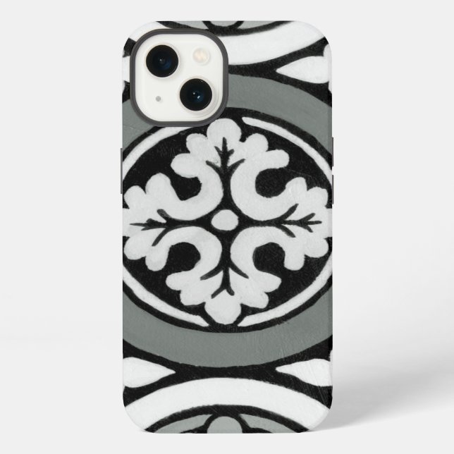 Decorative Renaissance Rosette Tile Design iPhone Case (Back)