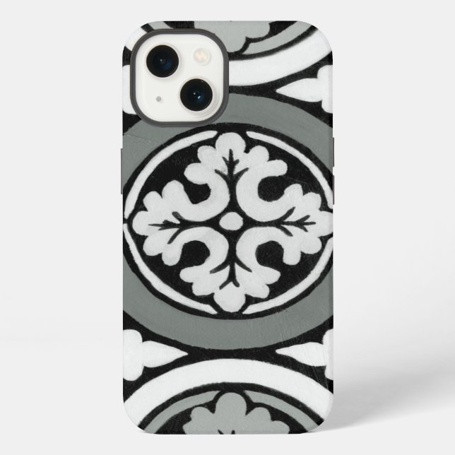 Decorative Renaissance Rosette Tile Design iPhone Case (Back)