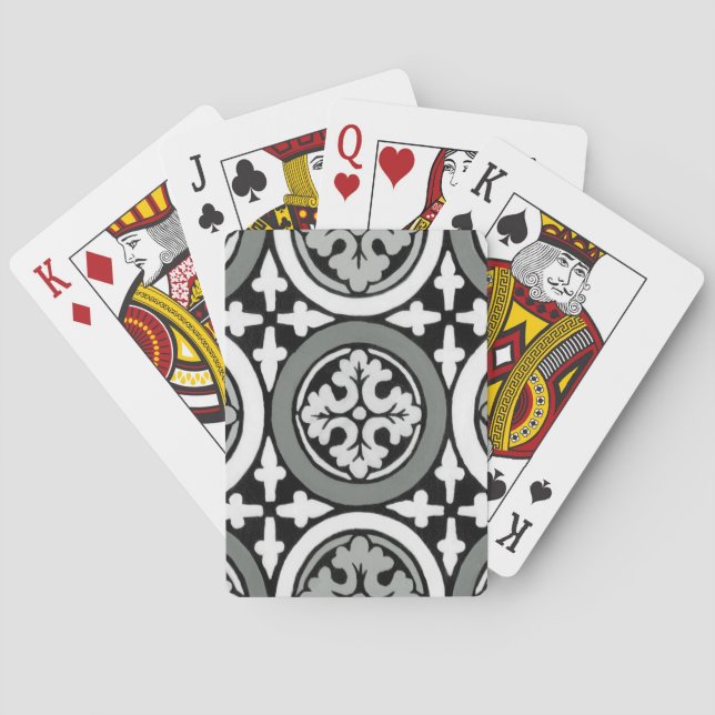 Decorative Renaissance Rosette Tile Design Playing Cards (Back)