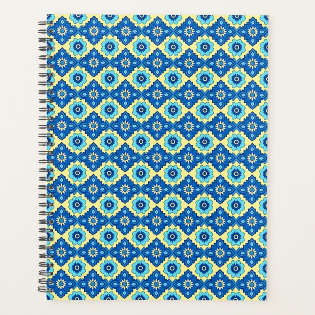 Decorative Retro Geometric Floral Pattern Planner (Front)