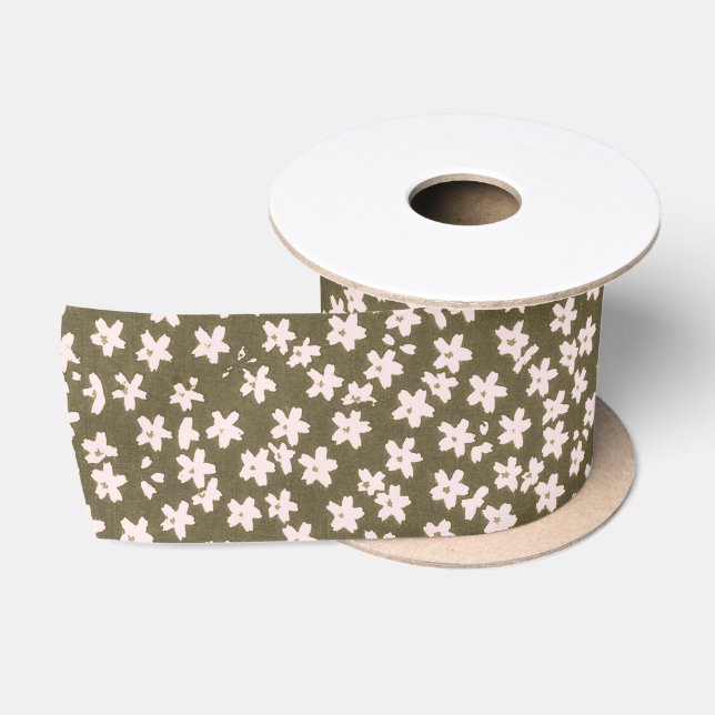 Decorative Retro Japanese Floral Pattern Satin Ribbon (Spool)