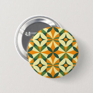 Decorative retro seamless pattern 6 cm round badge