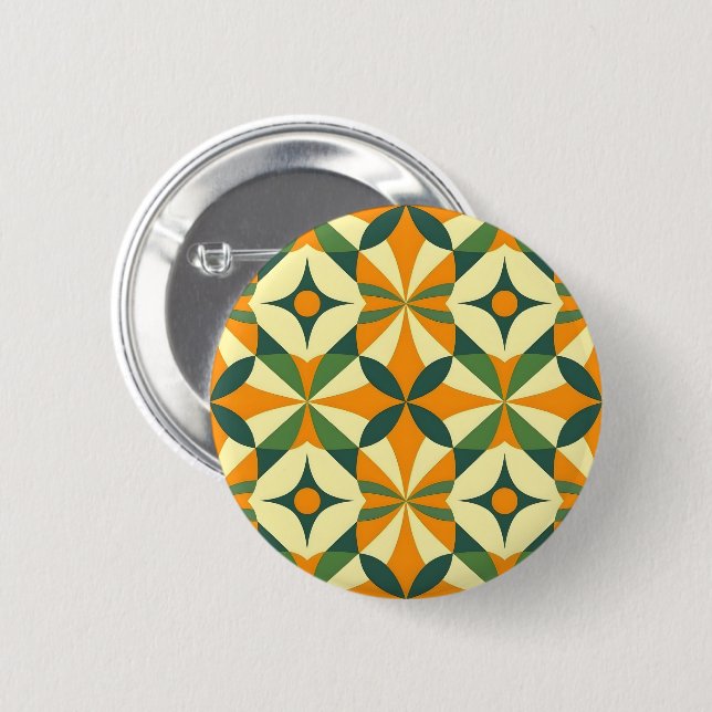 Decorative retro seamless pattern 6 cm round badge (Front & Back)