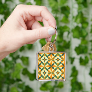 Decorative retro seamless pattern key ring