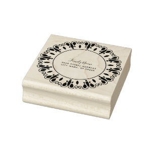 Decorative Return Address Rubber Stamp