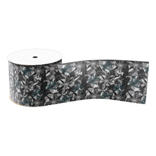decorative ribbon black white print grosgrain ribbon