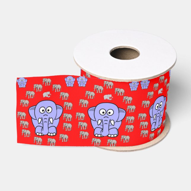 decorative ribbon elephants grosgrain ribbon (Spool)