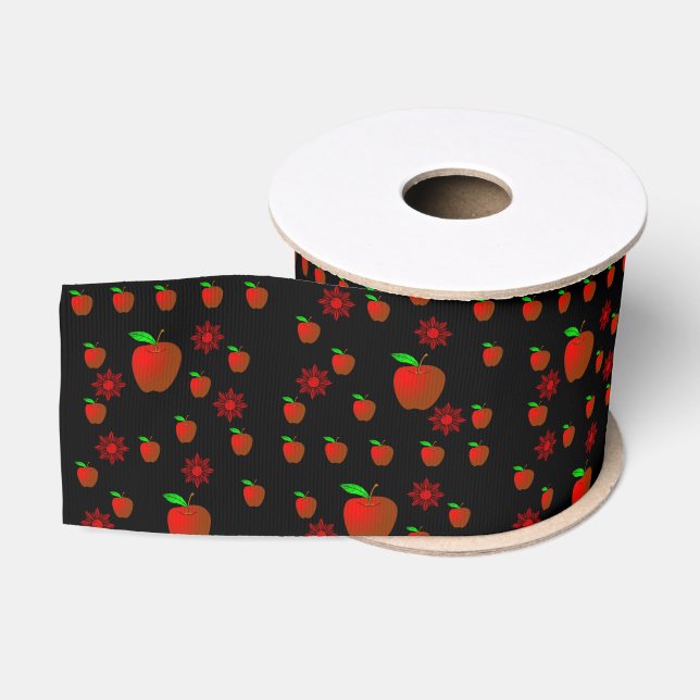 decorative ribbon red apples grosgrain ribbon (Spool)