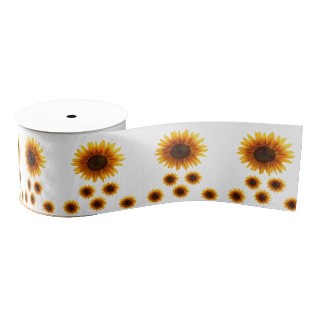 decorative ribbon sunflowers grosgrain ribbon (Spool)