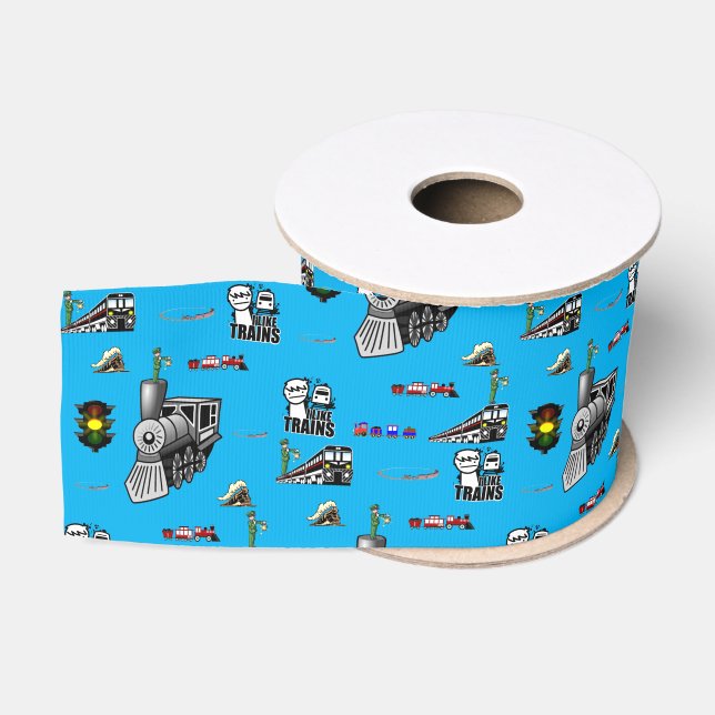 decorative ribbon trains grosgrain ribbon (Spool)