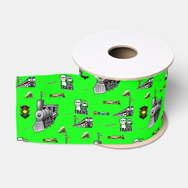 decorative ribbon trains grosgrain ribbon (Spool)
