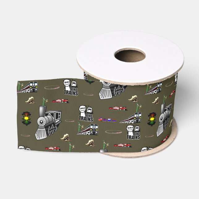 decorative ribbon trains grosgrain ribbon (Spool)
