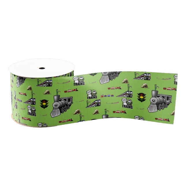 decorative ribbon trains grosgrain ribbon (Spool)