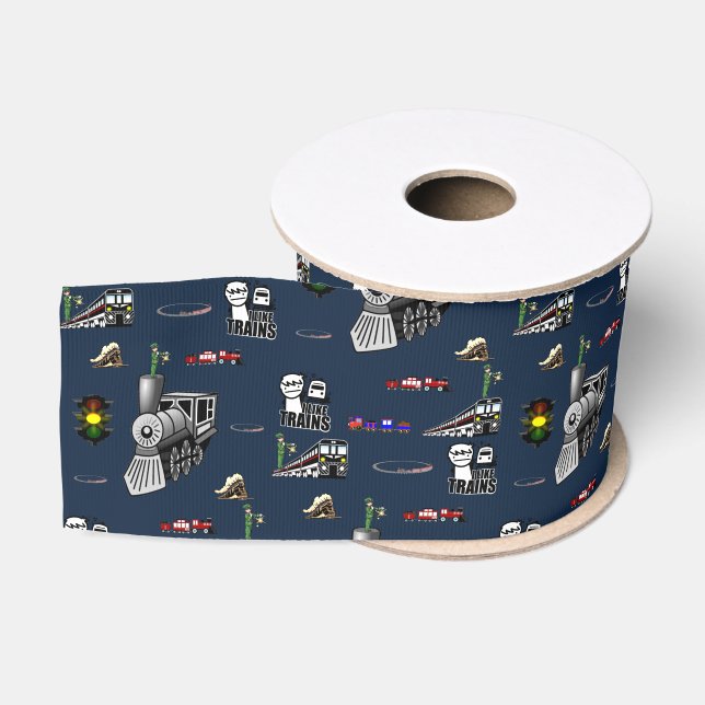 decorative ribbon trains grosgrain ribbon (Spool)