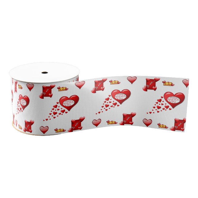 decorative ribbon valentines love grosgrain ribbon (Spool)