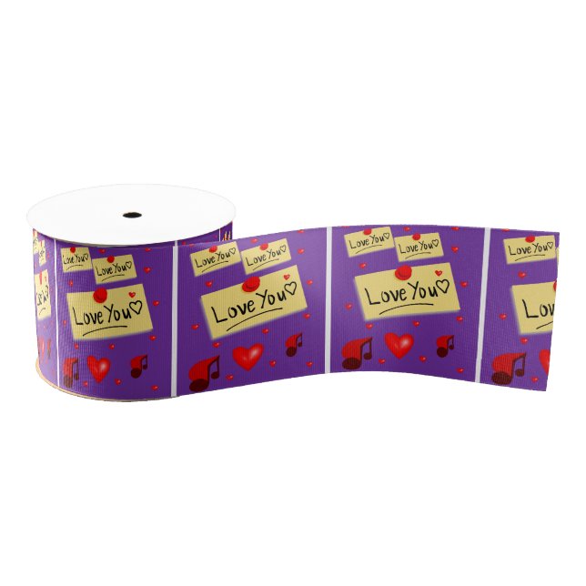 decorative ribbon valentines love grosgrain ribbon (Spool)