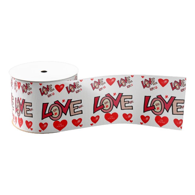 decorative ribbon valentines love grosgrain ribbon (Spool)