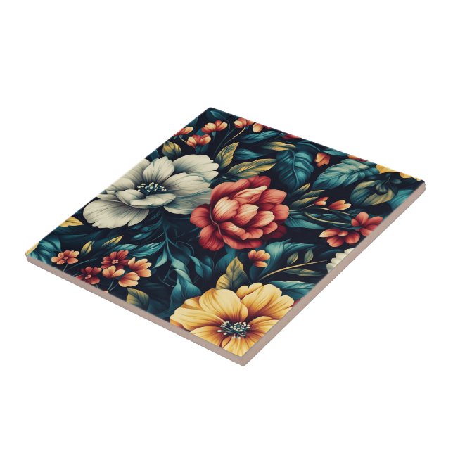 Decorative Rose Ceramic Tiles  For Indoor Flooring (Side)