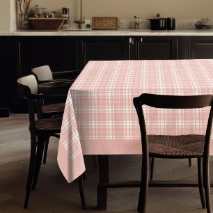 Decorative Rose Gold Plaid Tablecloth Set