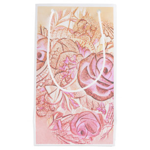 Decorative Roses and Lace Small Gift Bag