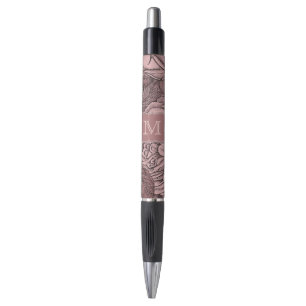 Decorative Roses Blush Pink Monogram