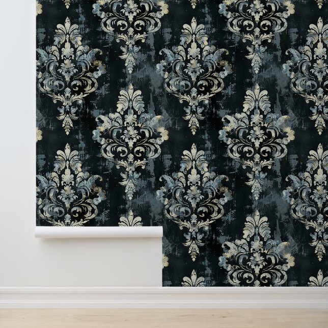 Decorative royal black decor for bold interiors wallpaper (Application)