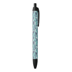 Decorative Sea Wave Background Black Ink Pen