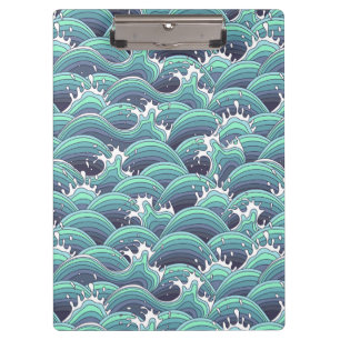 Decorative Sea Wave Background Clipboard