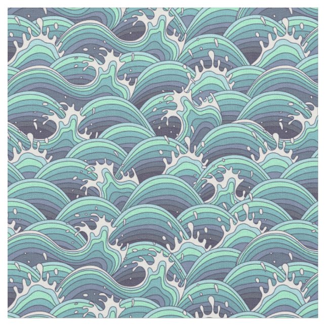 Decorative Sea Wave Background Fabric (Close Up)