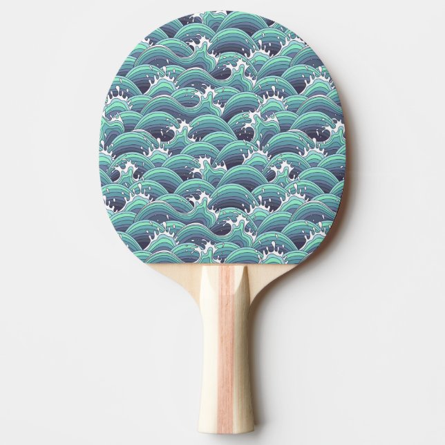 Decorative Sea Wave Background Ping Pong Paddle (Front)