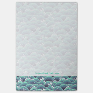 Decorative Sea Wave Background Post-it Notes