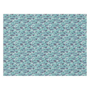 Decorative Sea Wave Background Tablecloth