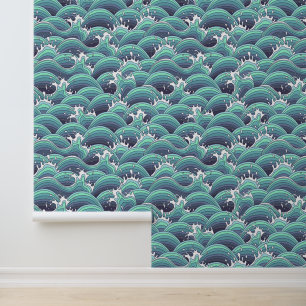 Decorative Sea Wave Background Wallpaper