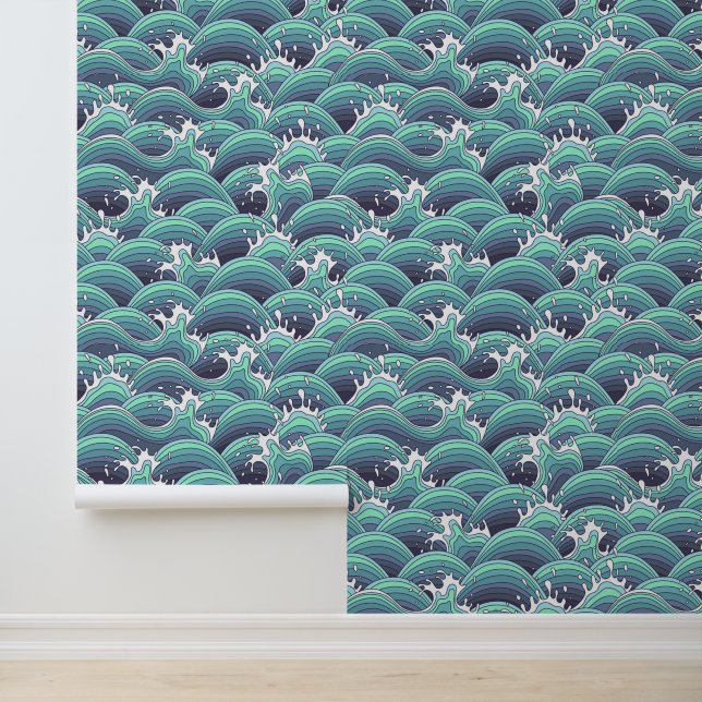 Decorative Sea Wave Background Wallpaper (Application)