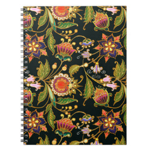 decorative seamless pattern. Flowers leaves curls Notebook