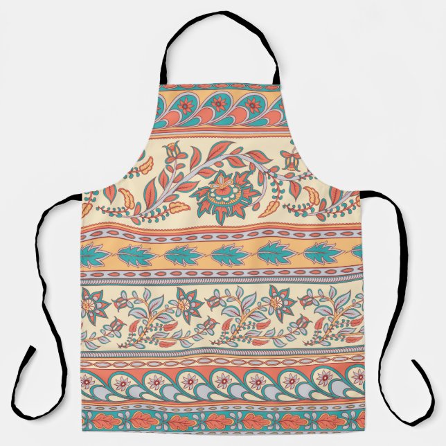 Decorative seamless pattern of borders with flower apron (Front)